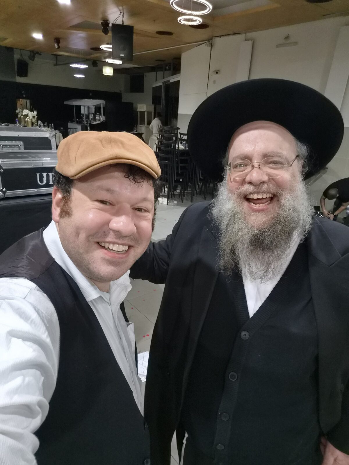 With Rav Chizkiyah Nebenzahl at his daughter's wedding