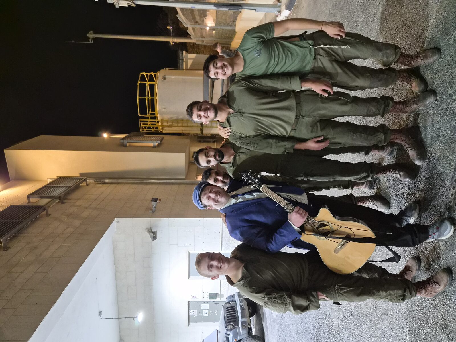 With five IDF soldiers at night