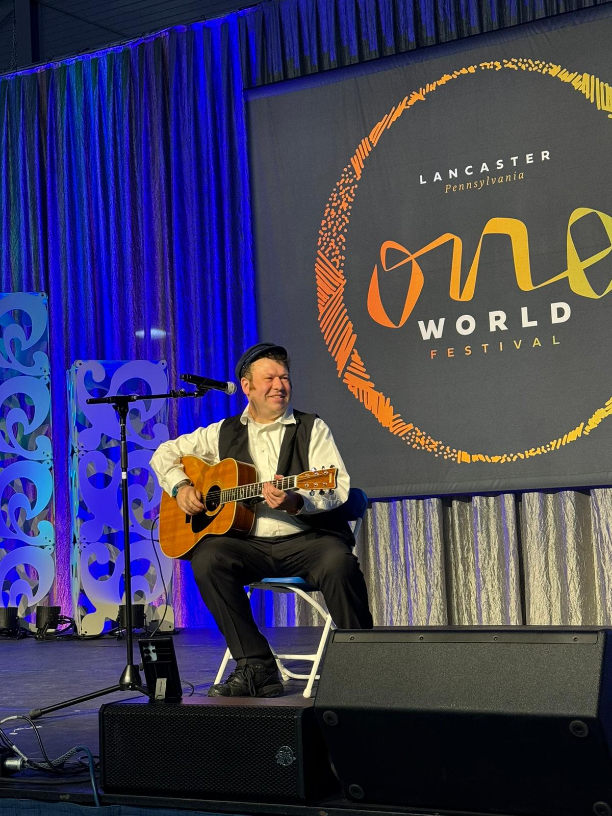 Jeremy Gaisin performing at One World Festival, Lancaster PA