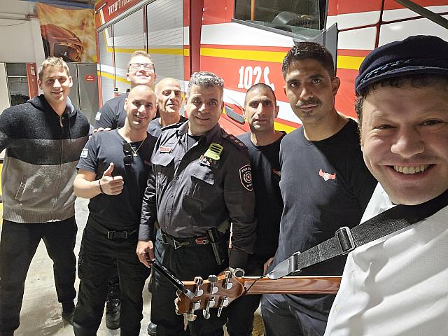 With Israeli firefighters