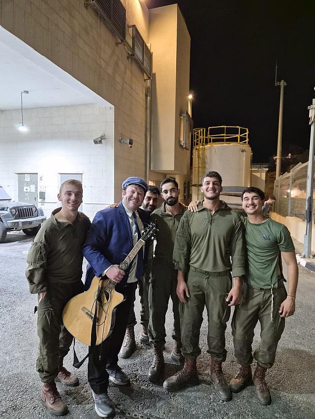 With five IDF soldiers at night