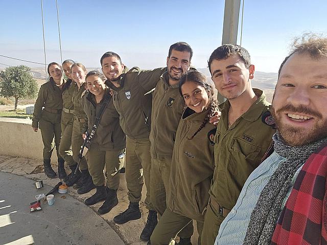 With IDF soldiers under a canopy in daytime